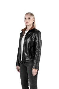 Parka negra de piel de oveja auténtica para mujer, tela de lana de algodón transpirable, patrón sólido Regular, chaquetas de invierno y otoño, 100 Uds. OEM - Product Image 6