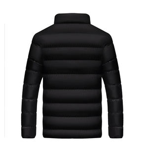 Manteau d'hiver à manches longues pour hommes, col montant, tenue chaude, simple, veste en coton de couleur unie, vente en gros, - Product Image 2