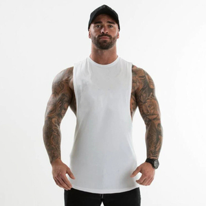 Débardeur d'été pour hommes séchage rapide Polyester Gym tenue décontracté couleur unie Style musculaire impression poche broderie chaînes décoration - Product Image 3
