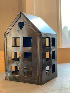 Vintage Christmas. Tea <b>Light</b> Holders, Metal House Night <b>Light</b> Candle - Rustic Decor Vintage Party & Xmas Table Decoration - Hygg - Product Image 3