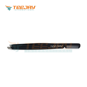 Pince à épiler professionnelle pour les yeux, embout incliné, professionnel, poudre noire, embout artisanal fin, meilleur pour traitement des sourcils, vente en gros, 1 pièce - Product Image 5