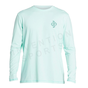 เสื้อป้องกันผื่นแขนยาวสำหรับผู้ชายคอกลมเข้ารูประบายอากาศได้ดีสีพื้นเสื้อป้องกันผื่นสำหรับผู้ชายดีไซน์ใหม่ - Product Image 5