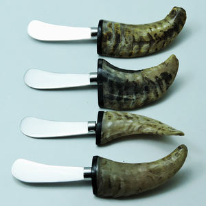 Manche en corne naturelle fait à la main avec lame en acier inoxydable poli et poli Couteau à beurre Outils de coutellerie - Product Image 2