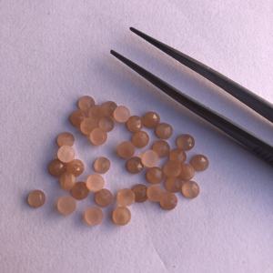 6mm Natural melocotón piedra lunar redondo Rosa corte suelto cabujón calibrado precio de fábrica al por mayor de fabricantes proveedores en línea - Product Image 1