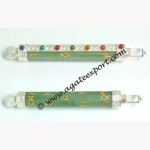 Aventurina verde rúnico Chakra varitas - Product Image 1