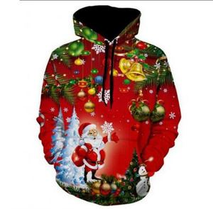 Shemax copo de nieve Santa Claus Sudadera con capucha rojo invierno estampado patrón poliéster/algodón liso teñido invierno temporada - Product Image 6