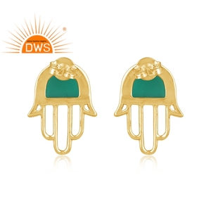 Pendientes de Plata de Ley 925 con Ónix Verde Natural y Diseño Hamsa, los Más Vendidos del 2026, para Mujer, Fabricante de Joyería - Product Image 3