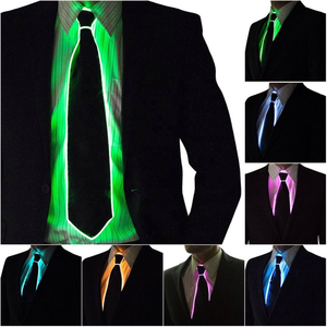 EL alambre de cuello corbata raya LED rayas de neón brillantes haciendo accesorios de <span class=keywords><strong>moda</strong></span> luminosa hombres corbata - Product Image 6