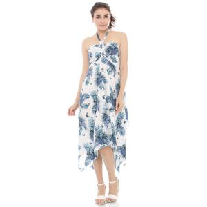 Robes élégantes pour femmes col licou 100% rayonne bleu ciel vente en gros personnalisé Bali fabricant vêtements de plage robe DR006-009R1 - Product Image 1