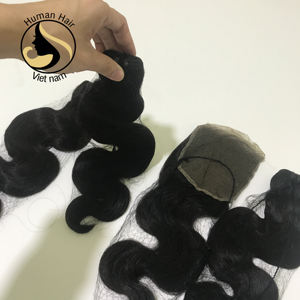 Vente en gros de cheveux, cuticules indiennes brutes alignées, cheveux humains, Double trame, Extension, Body Wave HD, ensemble de fermeture en dentelle - Product Image 4