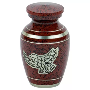 Urne funéraire bleue belle gravure d'oiseau Style américain/européen stockage de cendres en métal commémoratif humain adulte pour une utilisation funéraire - Product Image 3