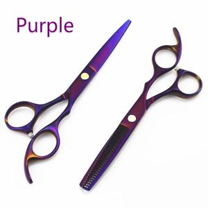 Ensemble d'outils de soins de beauté 5 pièces noir or violet bleu multicolore ciseaux de barbier rasoir amincissant ciseaux de coupe de cheveux certifiés CE - Product Image 5