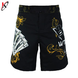 Pantalones cortos de boxeo de Guerrero amarillo para hombre para Fitness Muay Thai MMA-Ropa de artes marciales - Product Image 5