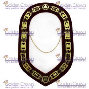 Collar Masónico de Arco Real, Chapado en Oro, Color Personalizado, Talla Personalizada, Unisex, Corona Dorada, GC-5893, En Existencia - Product Image 6