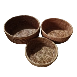 Round rattan basket, traditional rattan basket from Vietnam now on sale - Product Image 4