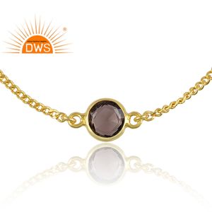 กำไลข้อมือเงินแท้ประดับควอตซ์สโมคกี้ธรรมชาติ ขายดีประจำปี 2026 สำหรับผู้หญิง จากผู้ผลิตเครื่องประดับ - Product Image 2