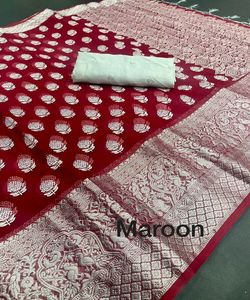 Latest Designer Kanchipuram Silk <b>Saree</b> Banarasi Cotton Linen Wedding Parties Ladies' Wear Wholesaler Garment Fancy Model Number - Product Image 5