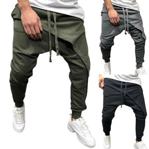 2019 nouvelle mode 100% coton goutte entrejambe pantalons de survêtement taille haute plaine teint OEM Service disponible - Product Image 2