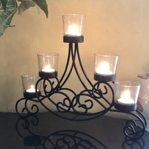 Metal Stand Glass Cup <b>Tealight</b> Candle <b>Holder</b> for Central or Side Tables Living Room and Home Decoration or Gifting - Product Image 5