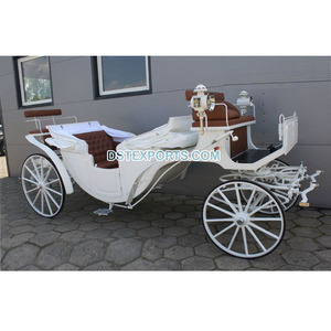 Venta de Carruajes de Caballos Blancos Reales, Carruaje de Caballos de Estilo Abierto, Carruaje de Caballos de 4 Ruedas al por Mayor - Product Image 1