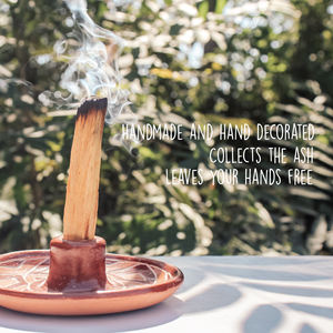 Porte-bâton PALOSANTO en terre cuite Cuenco des artisans équatoriens faits à la main avec 1 bâton Palo Santo à usage thérapeutique - Product Image 3