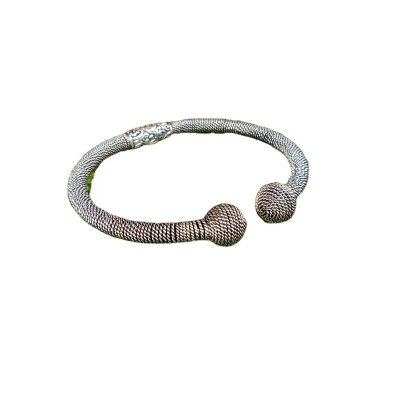 PLM-CFB003-Hinged Manschette Armband Twisted Wire Wrapp Design Einzigartig Und Antiq Design Geeignet Für Männer Frauen Unisex Scharnier Armband