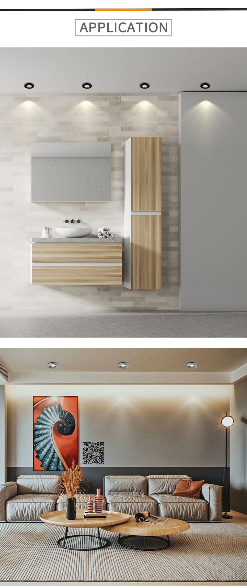 Round White Bathroom Spotlights IP65 Waterproof Recessed LED Downlight