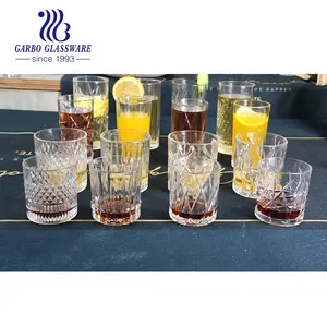 La migliore vendita di cristallo inciso whisky tazze di vetro di serie 11oz degustazione di cristallo di succo di whisky tazza di vetro