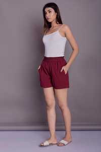 Wholesale customized women's casual pink color crepe o-neck half sleeve loose cotton linen overalls loose wide leg Short - Product Image 4