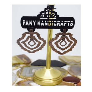 Pendientes grandes chapados en oro hueco de Canadá 2020, pendientes de joyería de bienestar con flores coloridas, Pendientes colgantes geométricos de gota de Metal de plata - Product Image 5