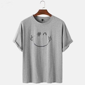 Wholesale Custom Design Men's <b>Tshirt</b> 100% Cotton and <b>Polyester</b> Casual O-Neck with Digital Printing Two-Color Print - Product Image 3