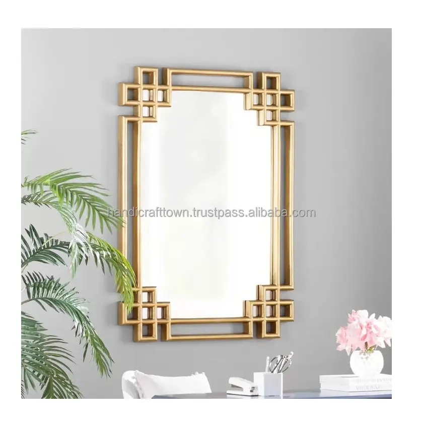 Gold casting aluminum wall mirror for living room and bedroom home decorative high quality luxurious and antique Mirror