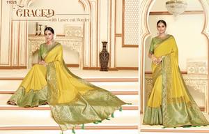 ชุดคอลเล็คชั่นนักออกแบบใหม่ของอินเดียชุด GEORGETTE พิมพ์ลายขอบลูกไม้ SAREE MOTI พร้อมเสื้อพิมพ์ลาย - Product Image 2