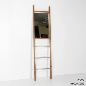 Miroir sur pied réglable, cadre en bois naturel, avec support sur pied - Product Image 2