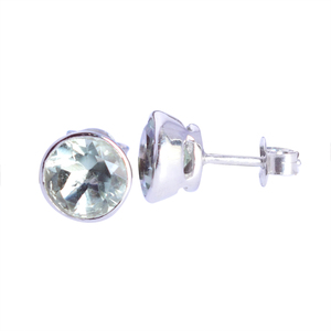 Pendientes de tuerca de Plata de Ley 925 al por mayor, las piedras preciosas de amatista verde más vendidas, joyería chapada en oro y Rodio, fiestas y regalos - Product Image 1