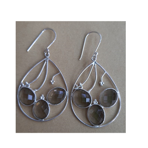 Sejal Creation 925 Sterling Silver Dangle <b>Earrings</b> Fine Party Jewelry <b>Emerald</b> Opal Topaz Gemstones Bulk Exported <b>Drop</b> <b>Earrings</b> - Product Image 1