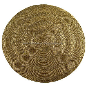 Creative Design <b>Rounded</b> <b>Placemat</b> With Beads Design for Home Decor Tableware Dinning Table Party and Wedding Design Pads - Product Image 1