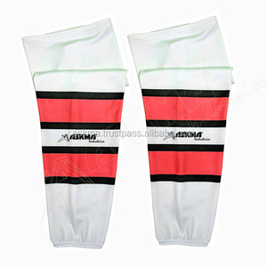Chaussettes de hockey personnalisées sublimées 100% polyester avec couleur et nom d'équipe personnalisés pour les vêtements de hockey sur glace unisexes pour adultes - Product Image 5