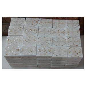 Caja de regalo de boda de mármol indio hecho a mano, madre de perla - Product Image 1