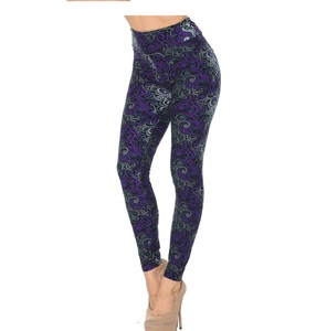New Customized Logo Women Fitness Wear Purple Hypnotic Swirl Leggings - Product Image 1