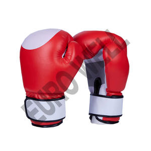 Custom Logo Printed Red Boxing Gloves Custom Sizes 18 Oz White Red <b>Black</b> Leather Boxing Gloves - Product Image 1