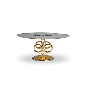 Juego de cuatro soportes de pastel redondos de Metal, soporte de pastel de lujo de diseñador hecho a mano, soporte de pastel de Metal decorativo elegante clásico - Product Image 6