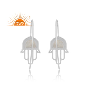Pendientes de piedra lunar de arcoíris Natural, diseño de mano de Hamas, joyería colgante de plata 925, venta al por mayor - Product Image 3