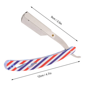 มีดโกนแบบมีขอบพับได้,อุปกรณ์โกนหนวดสีสันสดใสสำหรับร้านเสริมสวยสเตนเลสสตีลพับได้ - Product Image 1