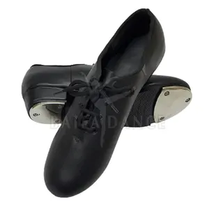 مخصص أحذية نقر باللون الأسود مع شعارك