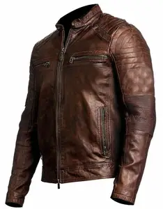 Mens and Women Wholesale Genuine Leather <b>Jackets</b> <b>Jacket</b> Women Puffer Brown Cow Hide Genuine Leather <b>Jacket</b> Winter Season Fashion - Product Image 1