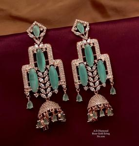 Boucles d'oreilles trois couleurs en diamant, brillantes et de bonne qualité, au prix bas par M, création - Product Image 3