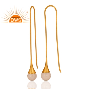 Trending 2026 Sterling Silver Natural Rose Chalcedony Gemstone <b>Dangle</b> <b>Earring</b> for Women Jewelry Manufacturer - Product Image 3