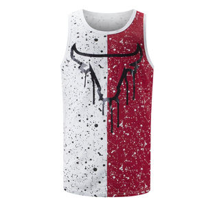 Débardeur de Fitness pour hommes, à la mode, sans manches, en molleton chaud, blanc OEM, impression numérique, personnalisé - Product Image 1