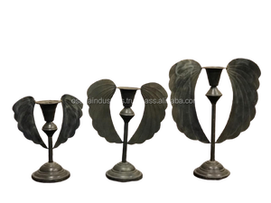 HIGH QUALITY LATEST DESIGNER CANDLE PILLAR SET of IRON CANDLE STAND WITH NICKLE IRON TEALIGHT HOME <b>DECOR</b> <b>TABLE</b> TOP CANDLE HOLDER - Product Image 6